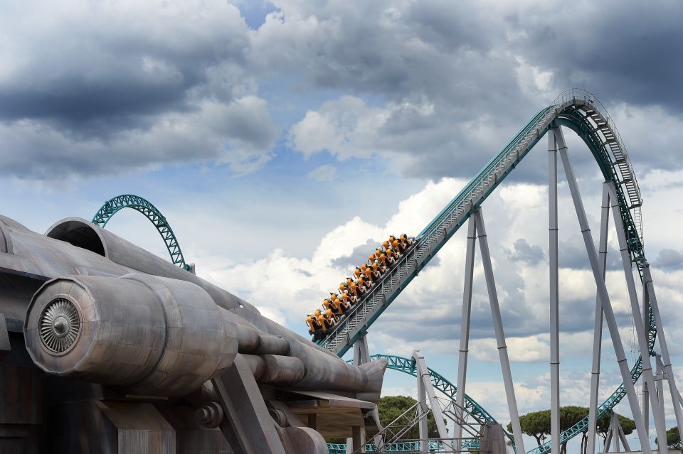 Rome: Cinecittà World the Cinema Theme Park - Altair: the outdoor roller coaster with 10 upside-down passages