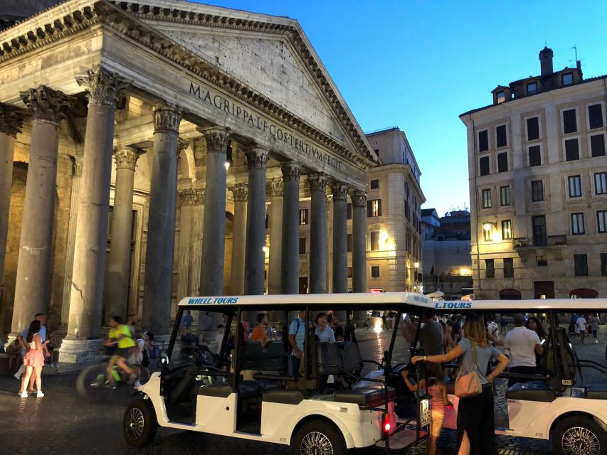 Rome: City Tour by Golf Cart with Gelato - The cart setup: seat belts, rain gear, and clear headsets