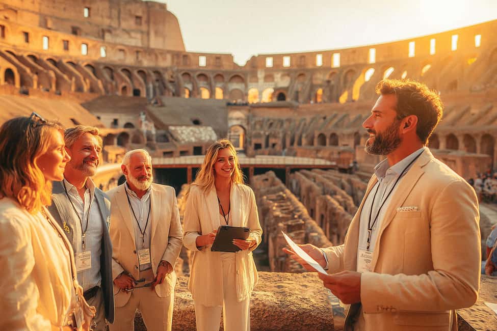 Rome: Colosseum Arena Twilight Tour & Imperial Forum Visit - Entering the restricted arena area: the Colosseum route in your 2 hours