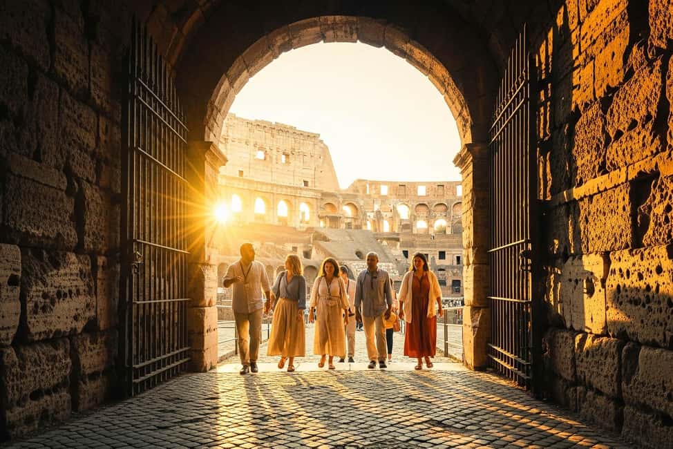 Rome: Colosseum Arena Twilight Tour & Imperial Forum Visit - Meeting point and check-in: arrive ready to move